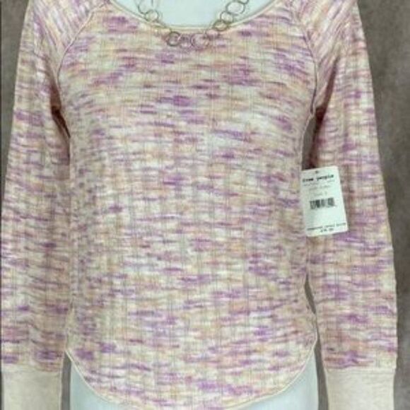 Free People Crew Neck sweater with reglan sleeves sz XS - Picture 5 of 7